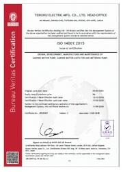 ISO 14001 certificate